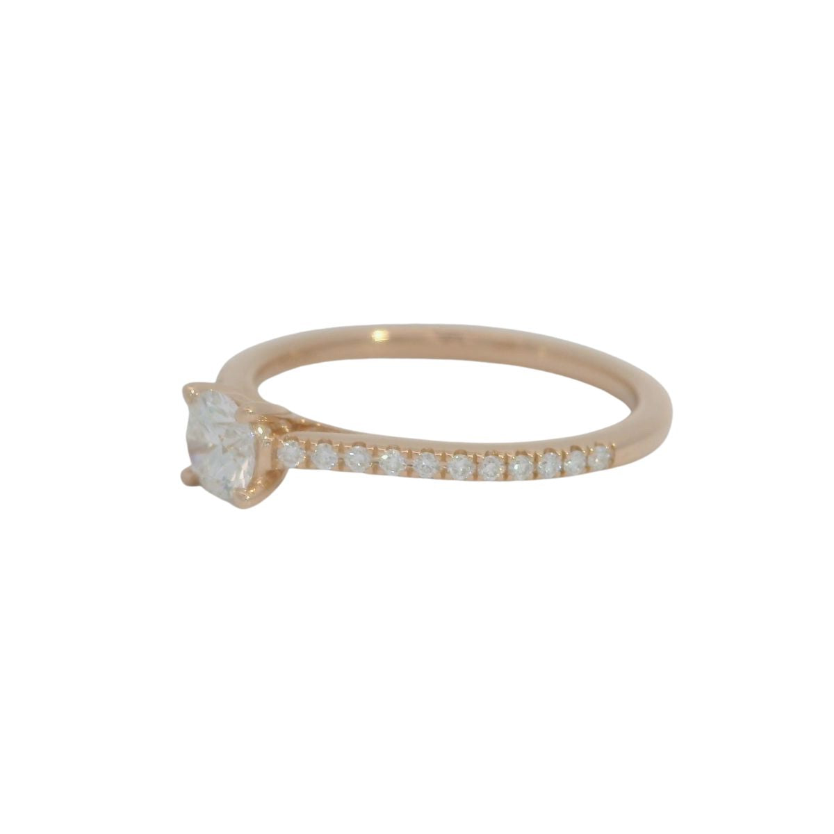 Ring Nizza von Nayhera mit rundem Labordiamanten (IGI-zertifiziert) und 22 seitlichen Brillanten in 750 Gold Verlobungsring Engagementring