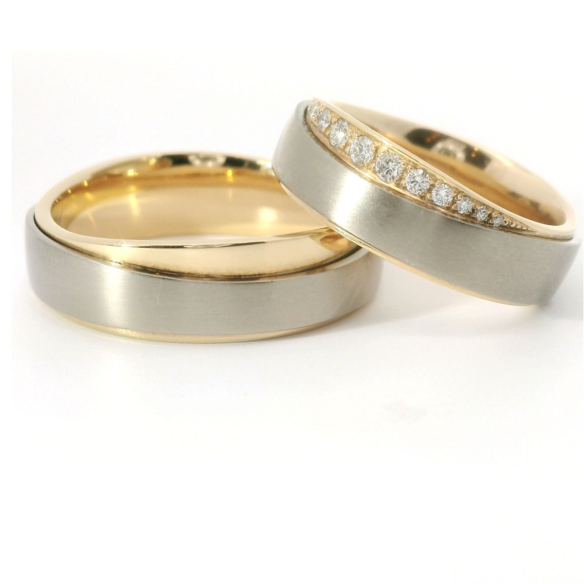 Max Kemper Bicolor Herren Ehering aus 585 Roségold und Weißgold |  Ringweite 63, 6,5 mm