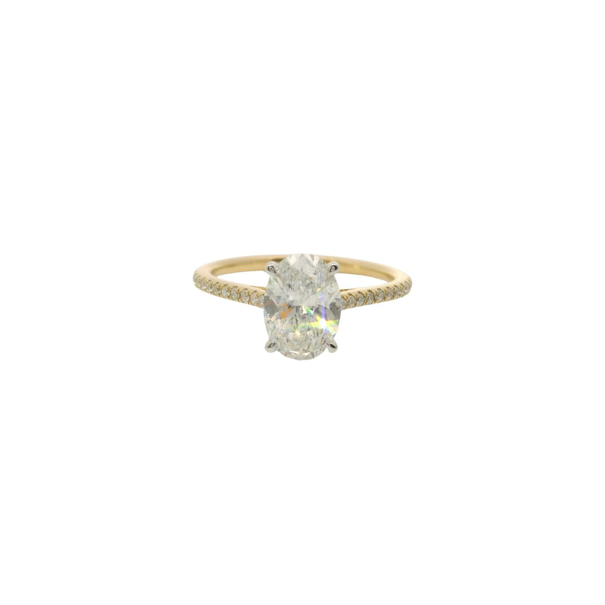 Eleganter Ring in 750 Gold mit ovalem 1.50 ct Labordiamanten und feinen Brillanten – Modell Hongkong von Nayhera