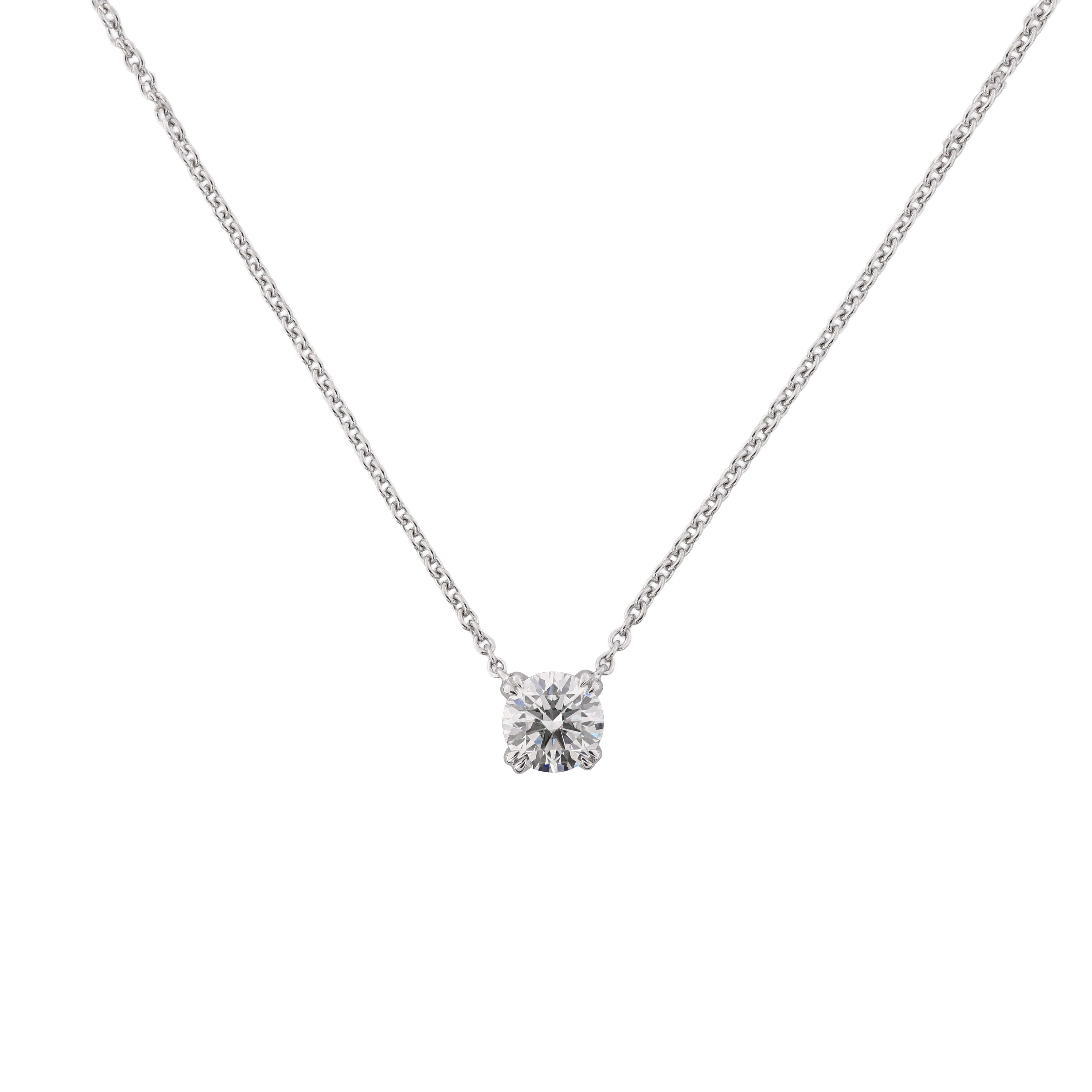Kette Labordiamant Solitärkette Brillantkette Weißgold