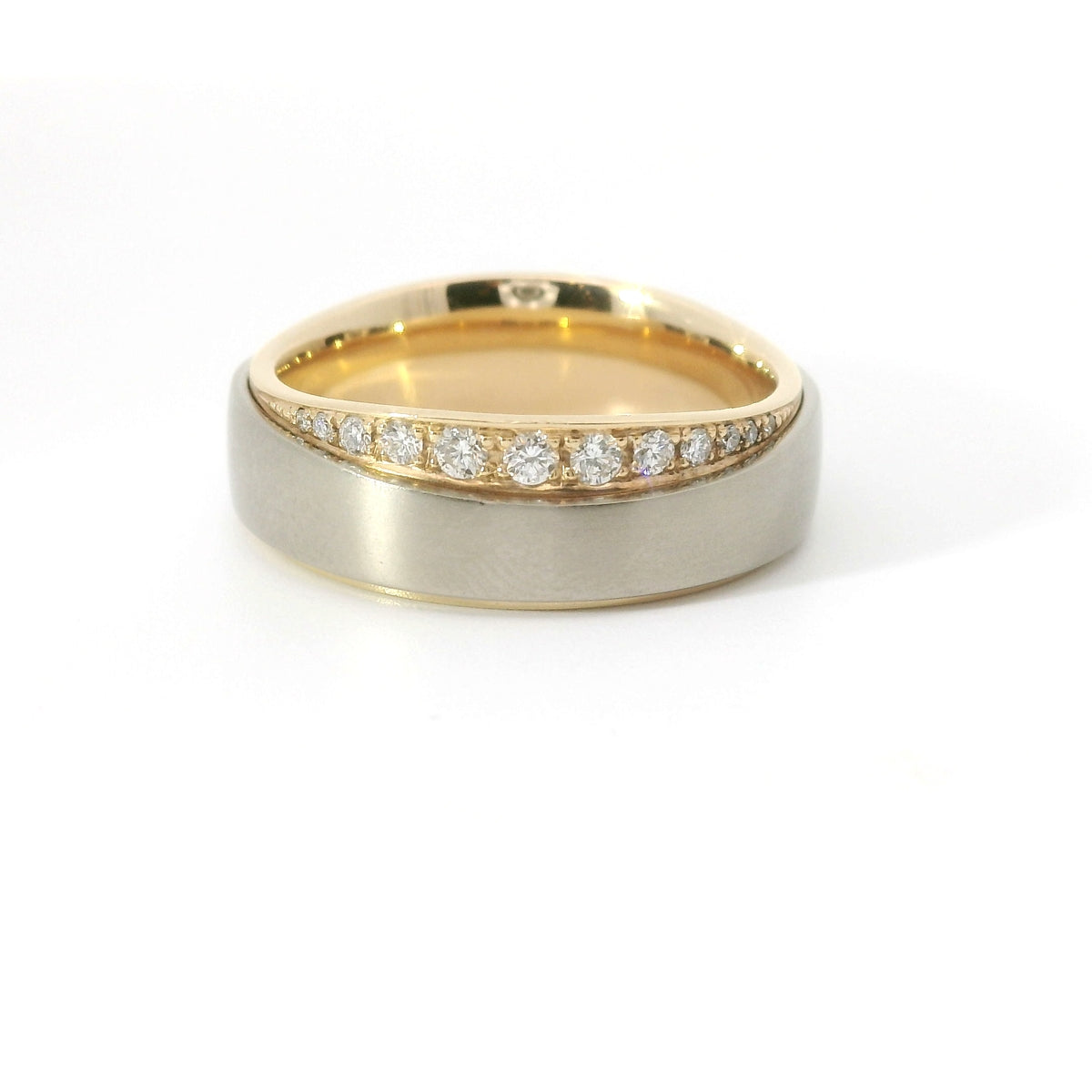 Max Kemper Bicolor Damen Ehering mit 12 Diamanten | 585 Roségold & Weißgold |  Ringweite 53