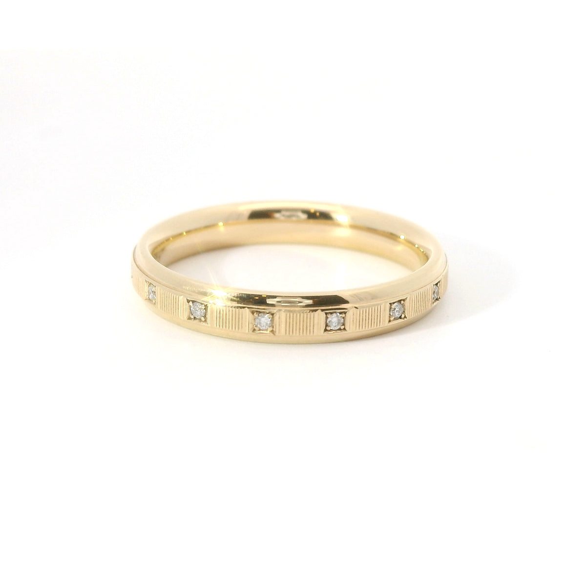 Ehering Damen 585 Roségold mit 15 natürlichen Brillanten und geometrischem Muster | Max Kemper – Made in Germany | Artikelnummer 37204-041