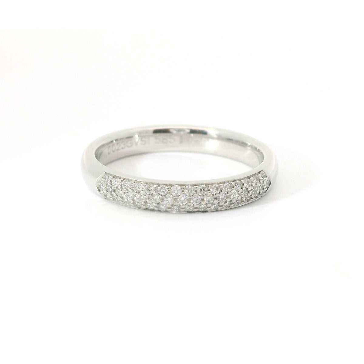 Eleganter Platin 950 Ehering mit Diamant-Pavé | Max Kemper | 4,0 mm breit